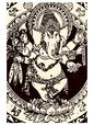 Lord Ganesh (Nepalese woodblock print)